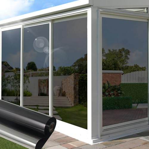 Privacy Window Film See Out Not in One Way Mirror Window Film 23.6X78.7 Static Cling Reflective Heat Blocking Windows Film Vinyl Roll Anti UV Heat Control Glass Door Film Window Tint for Home House
