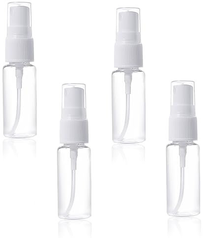 CHDZSW 4 X 20ml Sprühflasche, Transparente Zerstäuber Flaschen, Kleine Sprühflasche,Reise Zerstäuber Klein Plastik Nebel parfümzerstäuber für Parfüms,Wasser Alkohol