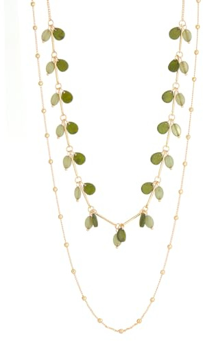 Bulinlin Damen Lange Kette Gold Lange Perlen Statement Kette Gold Modeschmuck Geburtstagsgeschenk für Frauen