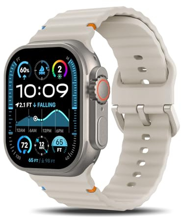 TiMOVO Sport Bracelet Compatible avec Apple Watch 42mm (Séries 11/10), 41mm, 40mm 38mm 44mm 45mm 46mm 49mm, Bracelet de Rechange Silicone pour iWatch séries 9/8/7/6/5/4/3/2/1, SE 3/2/1, Ultra 3/2/1