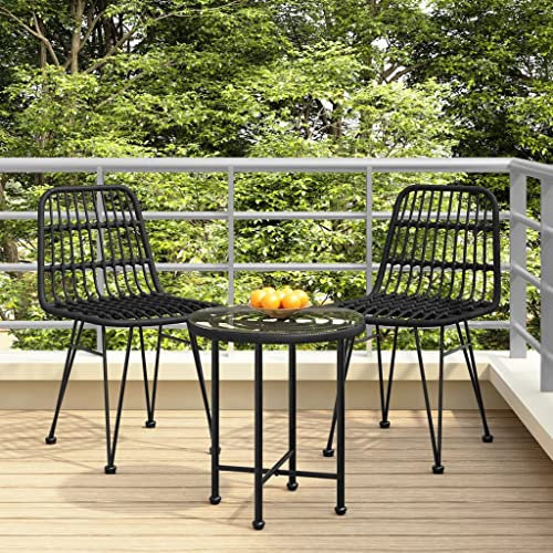XINCXIN Gartenstühle 2 STK., Chair Korbsessel Stühle Gartenstühle Geeignet für Garden Terrace Outdoor Balcony Schwarz 48x62x84 cm PE-Rattan