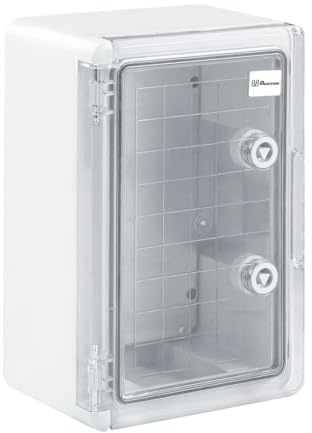 Ralertreik Väggskåp med galvaniserad monteringsplatta, industriell tom kontrolllåda i ABS-plast med dörr IP65-skydd (25 x 35 x 15 - grå - transparent)