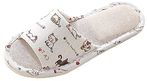 Pantofole Donna Invernali Spugna in Feltro Antisudore Tacco Basse Infradito Comode Morbidi Chiuse Casual Slippers in Cotone Punta Aperta Ciabatte