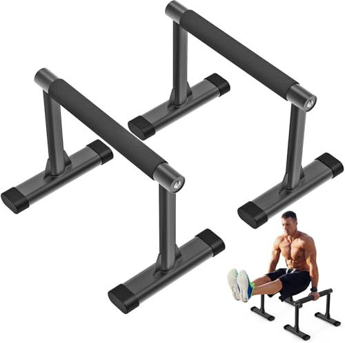 Kipika Parallettesstänger, Push up-stänger i trä och dippstång med tjocka handtag, rockfri fitnessutrustning för handstativ, L-sits, gymnastik och styrketräning, 236 kg kapacitet