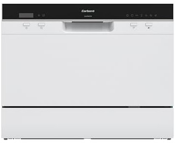 Corberó - Lavavajillas Portátil | CLVP607W | 6 Cubiertos | 7 Programas | 5 Temperaturas | Display LED | ECO | Lavado Rápido | 49 dB | Blanco