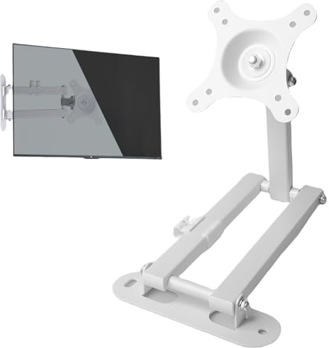 TV Wandhalterung, TV Monitor Wandhalterung für Show 15, Universelle TV Halterung für 10-32 Zoll, Schwenkbar Neigbar, Monitor Halterung Wand aus Metall, TV Wall Mount, bis zu 15kg, max (Weiß)