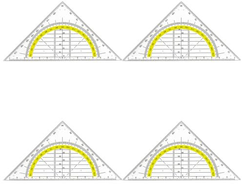 Geodreieck, 180 Grad, Mathematik-Winkelmesser, multifunktionales Geometrie-Messwerkzeug für Ingenieurwesen, Zeichnen, technisches Zeichenwerkzeug mit Skalen