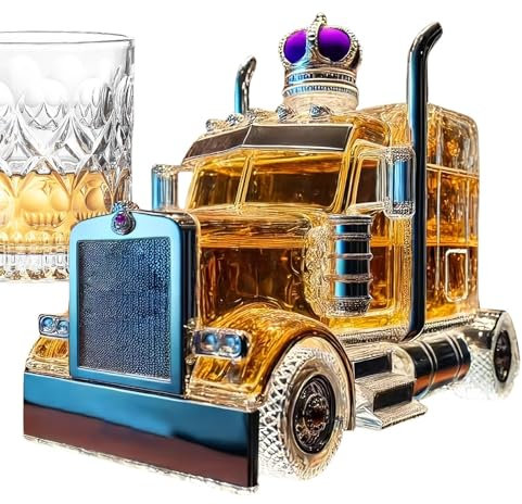 Decanter Whisky - Mezzo Camion Whisky Phisky | Bottiglia Di Whisky Mezzo Camion | 375 Ml Di Contenitore Di Liquori Vintage Con Tappo Interessante Per Ospitare Feste Di Birra Brunch Bar Per Il Matrimon