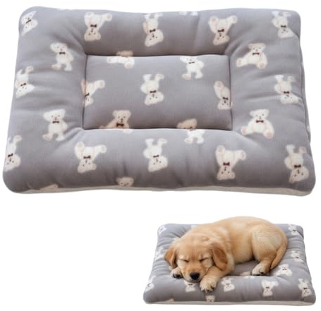 Alfombrilla de cama para perros, mullida, suave y cálida, lavable, gruesa, cojín para gatos, alfombrilla suave para dormir para perros grandes y pequeños (48 x 34 cm)