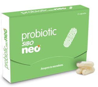 NEO - PROBIOTIC SIBO - 15 Cápsulas en microgránulo - A Base de Melena de León y Saccharomyces boulardii - Normaliza Sobrecrecimiento Bacteriano Intestinal - Mejora Flora Intestinal