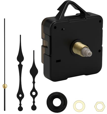 Movimiento del Reloj Silencioso, 16mm Reloj Silencioso del Movimiento Largo árbol, Maquinaria de Alta Precisión, Movimiento Reloj de pared de Cuarzo, para Artesanía y Autocreación, Negro