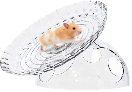 yanwuwa Rueda giratoria para mascotas pequeña con escondites silenciosos para hámsteres, ejercicio para mascotas, disco de juguete, platillos voladores ergonómicos