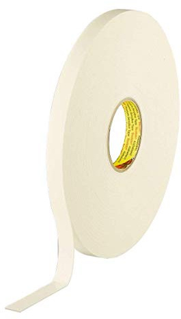 3M Nastro Biadesivo con Supporto in Tessuto 9515 W, 19 mm X 33 m, 1.5 mm, 16 Pezzi, Bianco