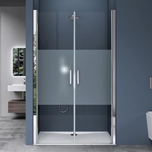 doporro Double porte de douche auto-levante 118,5-123,5 cm de douche pare-douche pour niche Teramo24MS 120x195cm