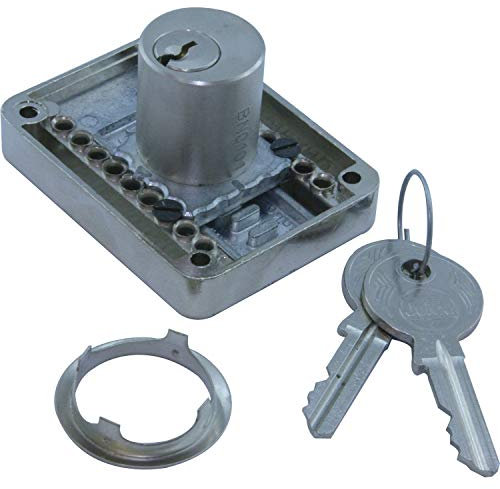 JuNie 2828 Zylinder-Kastenschloss Sperre BN 0103, Zylinder Messing vern. matt