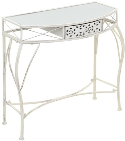 vidaXL Beistelltisch Französischer Stil Metall 82x39x76 cm Weiß