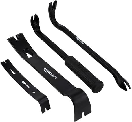 Amazon Basics Set Levachiodi/Cavachiodi, 4 pezzi, Nero