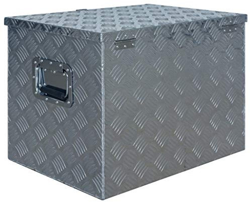 Festnight Cassetta Porta Attrezzi in Alluminio,Scatola in Alluminio,Baule Metallo 610x430x455 mm