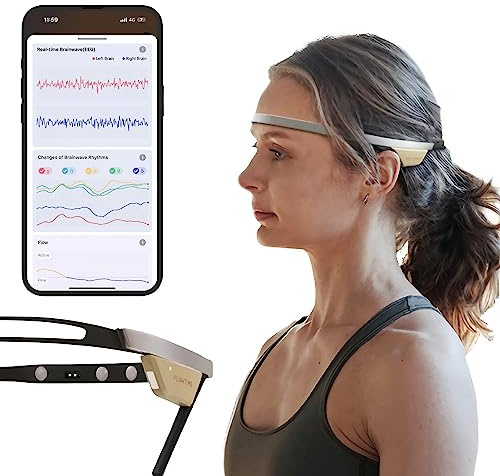 Flowtime Biosensing Bandeau de méditation avec capteurs de fréquence Cardiaque et de Vagues cérébrales pour Atteindre la Pleine Conscience plusfacilement