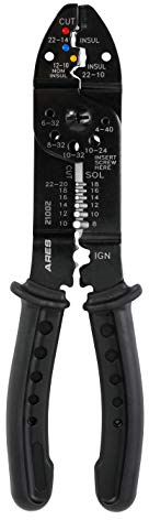 ARES 21002-9-inch Wire Stripper, Crimper, and Cutter Electrical Multi-Tool - Crimp Insulated, Non-Insulated and Ignition Terminals - Strip and Cut 8-22 AWG Stranded and 10-24 AWG Solid Wire