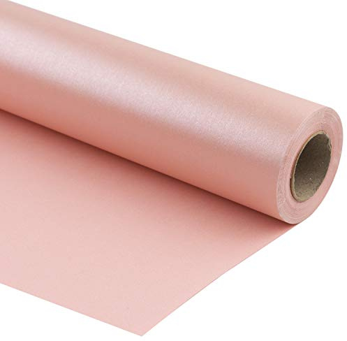 Ruspepa rosa matt omslagspapper – 81,5 kvm – enfärgat pärlskimrande papper perfekt för bröllop, födelsedag, jul, babyshower gåvor – 76 cm x 10 m