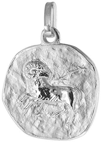 trendor Sternzeichen Widder 333 Weißgold Ø 16 mm Anhänger Tierkreiszeichen für Damen und Herren, Schmuck Echtgold, Geschenkidee 75932-04