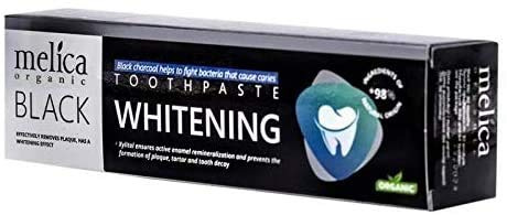 MELICA ORGANIC - Dentifricio al carbone attivo, dentifricio Black Whitening in carbone, Toothpaste Whitening - 100 ml
