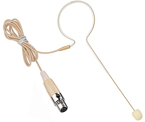 XGWTH Micrófono de auriculares de una sola oreja, condensador colgante sobre la oreja, micrófono omnidireccional, compatible con el sistema inalámbrico Shure, transmisor con cable de 1,2 m, mini XLR
