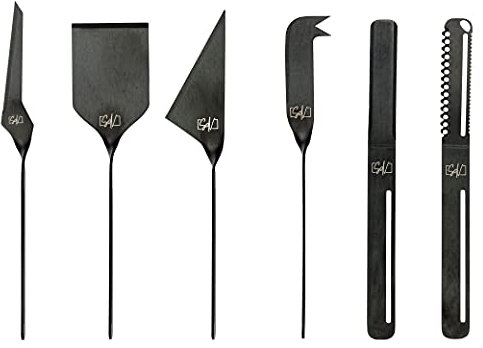 Style de Vie Juego de cuchillos de queso y mantequilla (6 piezas), color negro