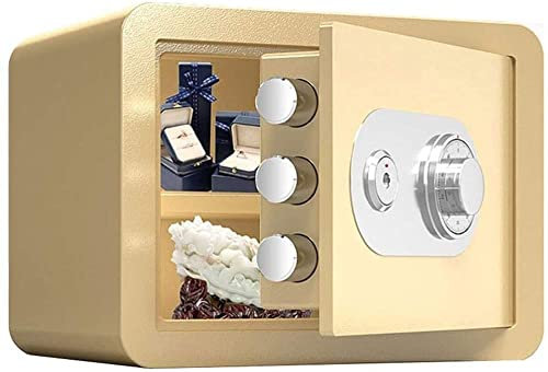 JBKNAN Tresor Safe Kleines Haus Tresore, Feuerfester Stahlschrank,Mechanischer Passwort-Safe,Hotel/Bank,4 Farben,Höhe 25 Cm/30 cm (Farbe : Gold, Größe : 30cm)