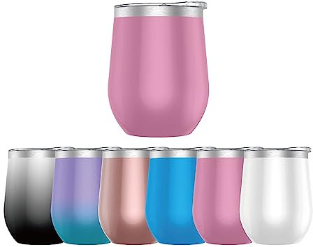 Mi Ko Mi Ka Taza Termo Café y Te para Llevar 360ml - Taza Térmica de Acero Inoxidable con Tapa (Rosa Brillo)