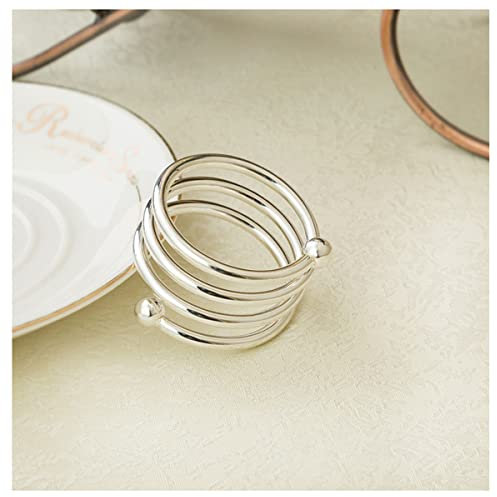 YTGZS Servilleteros De Aro Aro De Servilleta Hebilla Anillos Servilleteros De Metal para Navidad,Boda,Banquete,Cena,Decoración De Mesa Favor,12 Piezas,Plata
