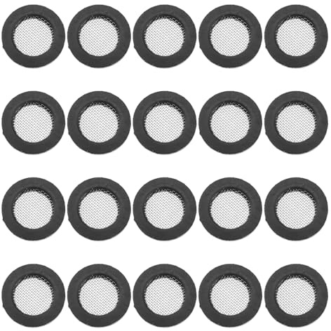 Healeved Shower Hose Washer - 20pcs Rubber Washers, Spare Inlet Hose Filter Mesh For Washing Machine, Dishs - Screen (1.9 x 1.9 x 0.3 cm)
