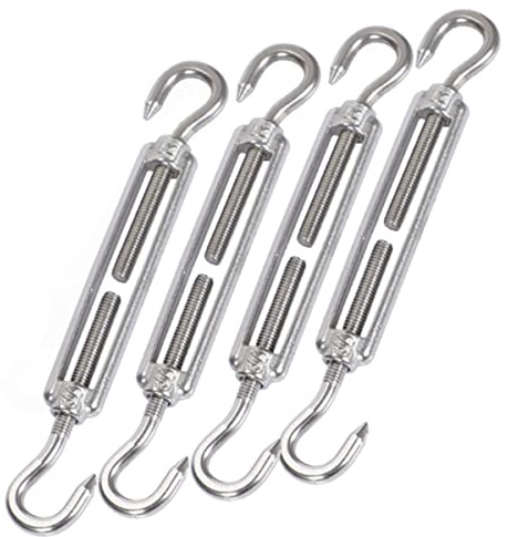 HOUSON 4 Stück M5 Edelstahl Spannschlösser Draht Spanner, verstellbar Spannschloss Haken und Öse für Rankhilfe Edelstahl Seilsystem,Gartendraht,Zaunspanner (M5 CC)