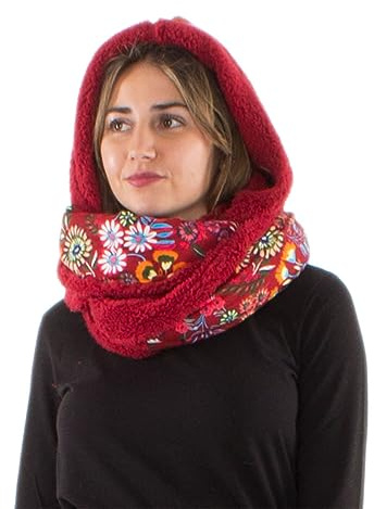 Coline - Snood à capuche tout doux - Couleur : Bordeaux - Taille unique