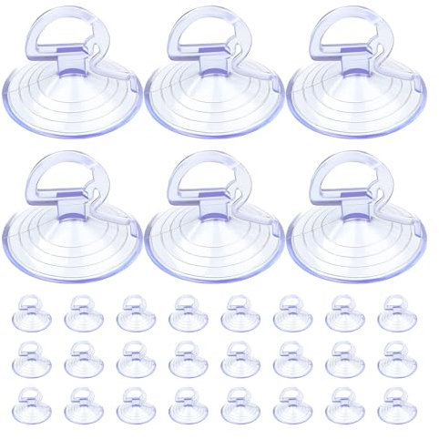 30 Pcs Car Windshield Suction Cups, Sunshade Suction Cup, Car Windshield Suction Cups, PVC Suction Cup Suitable for Windows, Windshield, Kitchen, Bathroom