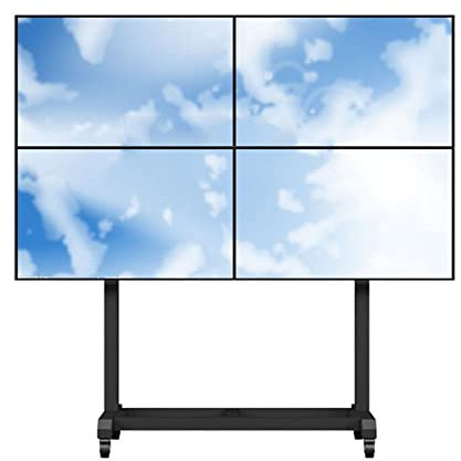 MoBShiK se déplacerSupport de Moniteur Quadruple, 4 Supports de Moniteur, Chariot TV Roulant/déplacer avec Roues pour téléviseur LCD LED 40 à 60 Pouces 4K Plat incurvé Double écran