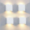 KICAAO 4 Pezzi Applique da Parete Esterno LED Lampada da Parete Interno Moderno Bianco,12W Luce Caldo 3000k, Lampada Muro IP65 Impermeabile Quadrata Alluminio Lampada da Parete Esterna… (4)