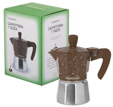 Kasanova 1 0% GRASSO macchina da caffè monotazza, marrone, lega di alluminio nylon