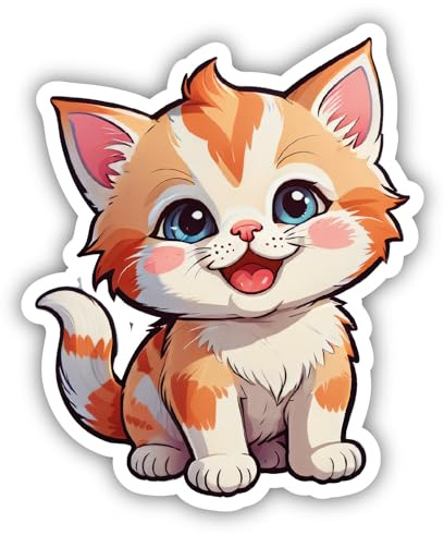 Samunshi® Lustige Katze Aufkleber Autoaufkleber für Motorrad Fahrrad Roller oder Auto Sticker Fahrrad Mtb Mountainbike Rennrad Comic Cartoon Tier Sticker 10cm Lustige Katze