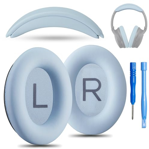 AHG Accessory House Global Replacement QC Ear Pad and Headband Pad Kit Cushion. Compatible with Bose QuietComfort (2023) QC45 QC35 QC35 II Wireless Noise Cancelling Headphones (Moonstone) Easy DIY