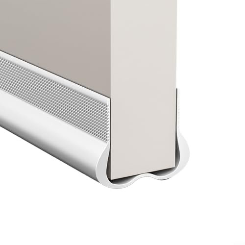 PVC Flexible Door Bottom Sealing Strip, Draught Excluder Under Draft Stopper, Weather Stripping Noise Blocker Replacement Seal - Noise Proof and Energy Saving (White)