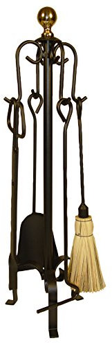 Imex El Zorro .JUEGO CHIMENEA 4 PIEZAS 70 CMS. B.LATON