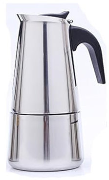 Caffettiera in acciaio inox per caffè espresso da 2/4/6/9 tazze, per caffè italiano, moka da 2/4/6/9 tazze, in acciaio inox (A-6 tazze/300 ml)