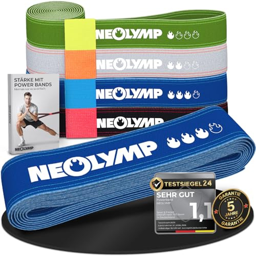 NEOLYMP Gymnastikband Stoff für vielseitiges Training – Umweltfreundlich, Langlebig, Waschbar – Resistance Bands mit Verstellschnalle – Fitnessbänder, Widerstandsbänder