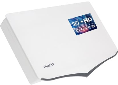 HUMAX Flat H40D2 Flachantenne mit Twin LNB, SAT TV Antenne für alle Sender, Wetterfeste Camping Satellitenschüssel für 2 Teilnehmer, Ideal für Balkon oder Camping, Inkl. Wand- und Masthalterung