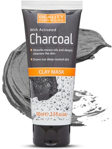 Beauty Formulas Charcoal Clay Mask 100ml – Deep Cleansing Face Mask with Kaolin & Activated Charcoal