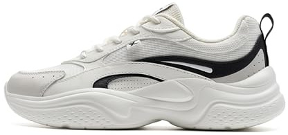 XTEP Damen Skateboard-Schuhe – Casual, schlicht, bequem, vitaler Look, Turnschuhe Segel weiß/Schwarz Size 40