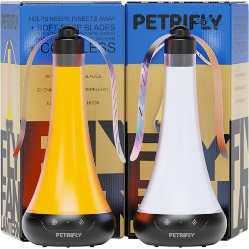 Petri Ventiladores de Mosca para mesas, Paquete de 2 con luz antiinsectos, Ventiladores de Alimentos para Mantener Las Moscas lejos de los Alimentos, Ventilador Giratorio para Mesa al Aire Libre