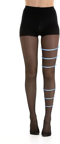 Kompressionsstrumpbyxor för Damer, Formande med Hög Midja, Navy/Bordeaux/Beige Tights 14-16 Grade 1 Degree, Tex-Socks 70 The (DE/NL/SE/PL, Alfa, L, Regelbunden, Regelbunden, SVART)